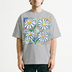Retro Floral Daisy T-Shirt Colorful Botanical Wildflower Nature Spring Tee