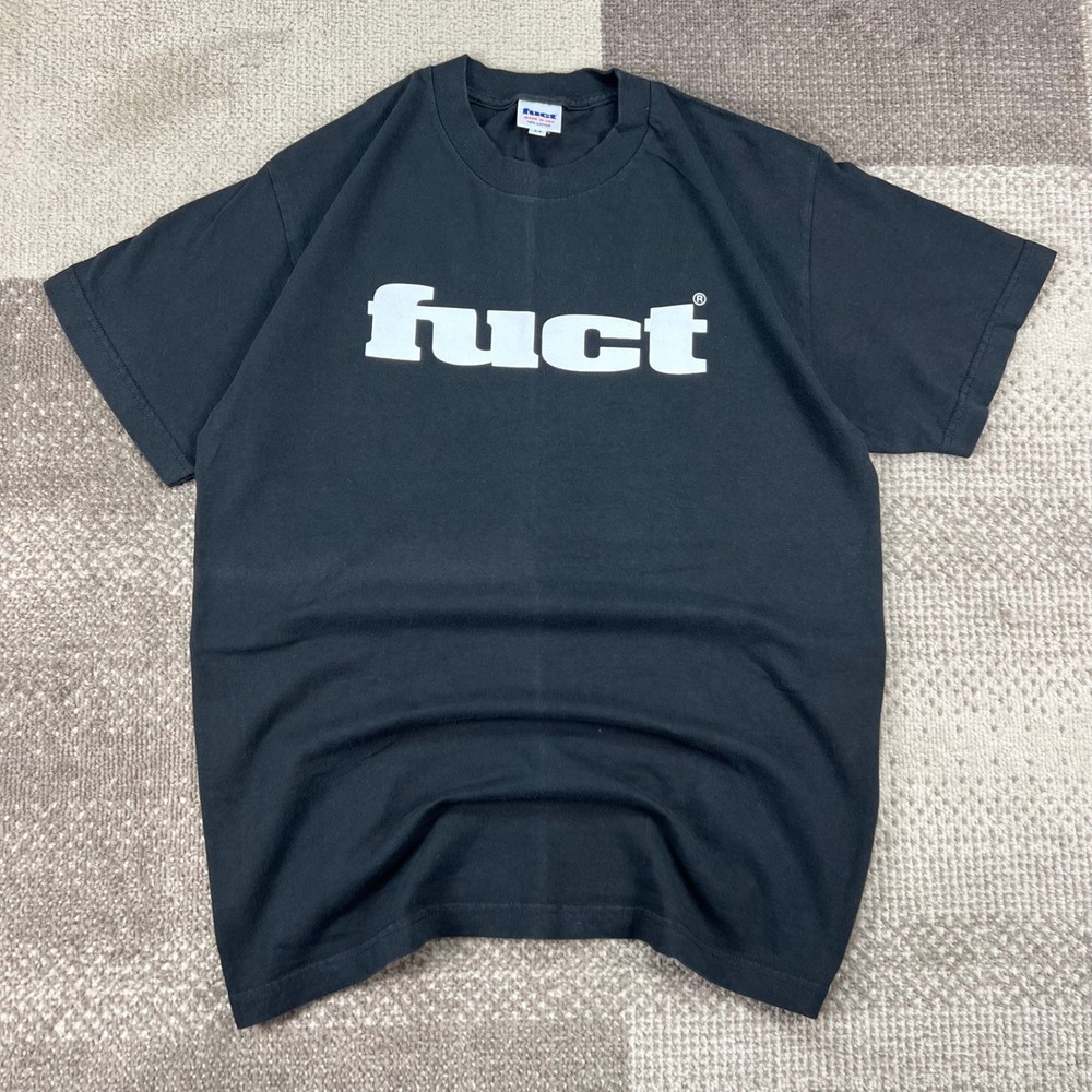 FUCT OG Logo Graphic T-Shirt Mens Medium Black Short Sleeve Made in USA Cotton