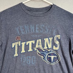 NFL Team Apparel Tennessee Titans T Shirt Adult Large Blue Football Mens