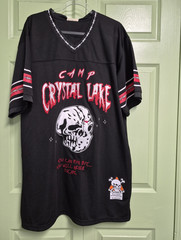 Brand X Camp Crystal Lake Jason Voorhees Men’s Black V-Neck Jersey Tee 3XL