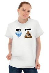 Funny Me Diamond You Poop Emoticons Joke Womens or Mens Crewneck T Shirt Tee