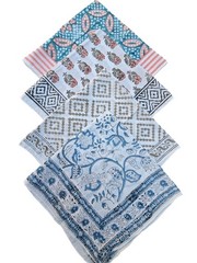 Cotton 4 Pack Bandana for Women and Men Hand Block Print Bandanas, Bohemian S…