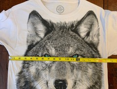 DOM It’s About The Art Blue Eyed Wolf Full Front Print T-Shirt Men’s Small