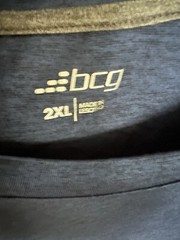 BCG Mens Size Classic Crew Neck T Shirt Dark Blue Lightweight Nice!