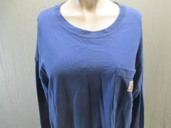 Carhartt Size XL Mens Blue 100% Cotton Long Sleeve Pockets Utility Shirt 241