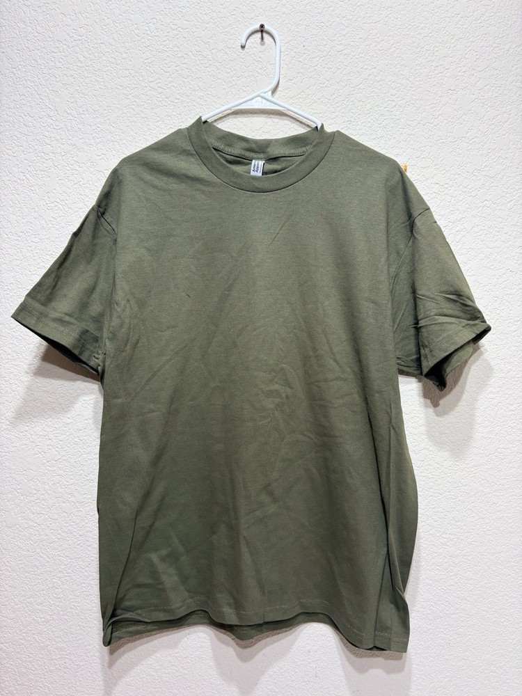 American Apparel T Shirt Army Green Large Blank