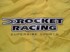 XL Tag Fit Size 3XL Vintage Rocket Racing Yellow Black Hooded Jacket