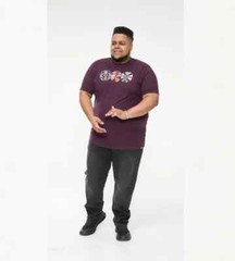 D555 Duke Big Mens Printed T-Shirt Vintage CD Plum 2XL 3XL 4XL 5XL 6XL (601607)