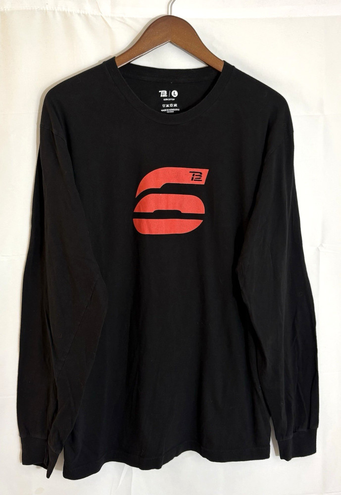 Tom Brady TB12 6 Super Bowl Rings Men’s Large Black L/S Graphic T-Shirt Tee