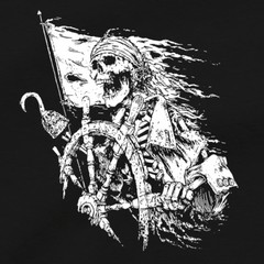 Pirate Sailor T Shirt Blackbeard Ship Jolly Roger Skull Crossbones Scallywag Tee