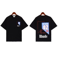43STYLE RHUDE Men High Quality Leisure Cotton Short Sleeve Polo T-Shirt S-2XL