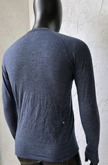 Mack Weldon Heather Blue Raglan Top Merino Wool Cashmere Blend Base Layer Medium