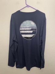 Hang Ten Men Long Sleeve Sun Tee UPF 50+ Quick-dry fabric, Lightweight Dark Blue