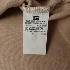 Vinage 80s Lee jeans Pocket T shirt Tee Size Small Logo Spellout Tan Short Sleev