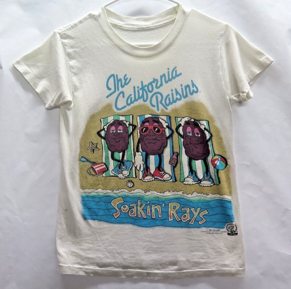 VTG 1987 California Raisins “Soakin’ Rays” T Shirt IM0883
