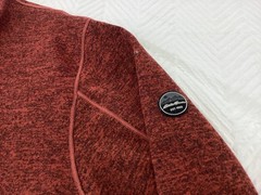 Eddie Bauer Henley Shirt Mens TL Maroon Travex 1/4 Snap