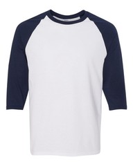 Gildan Adult Heavy Cotton Three-Quarter Raglan Sleeve Stylish Plain T Shirt XL