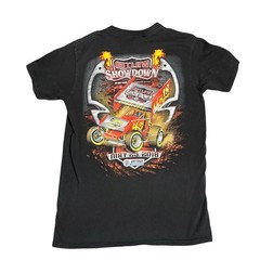Vtg Charlotte Outlaw Championship Dirt Track Car Racing T-Shirt S Black Unisex