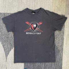 Vintage Boys Night Out Pop Punk Gray Sun Faded Giant Tag Tee Size Medium Unisex