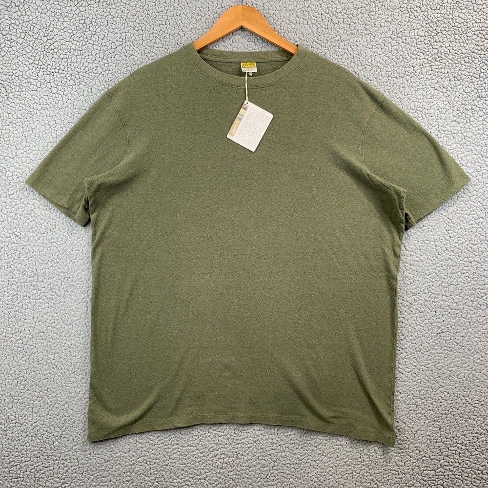 ONNO T-Shirt Men’s Olive Green XXL Hemp Organic Cotton Sustainable Crew Neck NWT