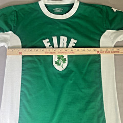 EIRE Ireland Mens Sz M Soccer Football Rugby Shirt Green White Shamrock #10 Logo