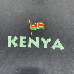 Kenya T Shirt Mens Large Blue AirBorne Embroidered Flag Spell Out