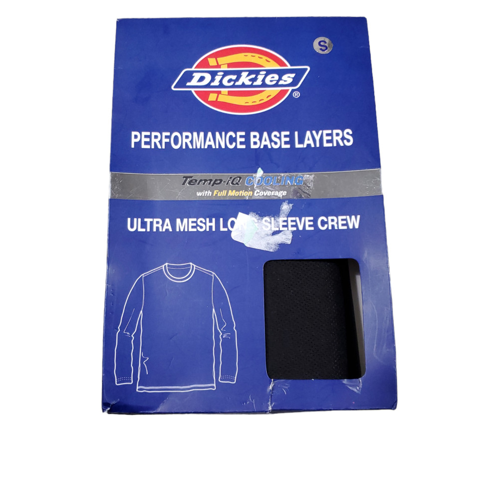 Dickies Temp Iq Ultra Mesh Long Sleeve Crew Shirt Top Men’s Small 34-36 Black