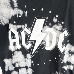 AC DC Black & White Acid Wash T-Shirt 2023 Perryscope Production Size M Cotton