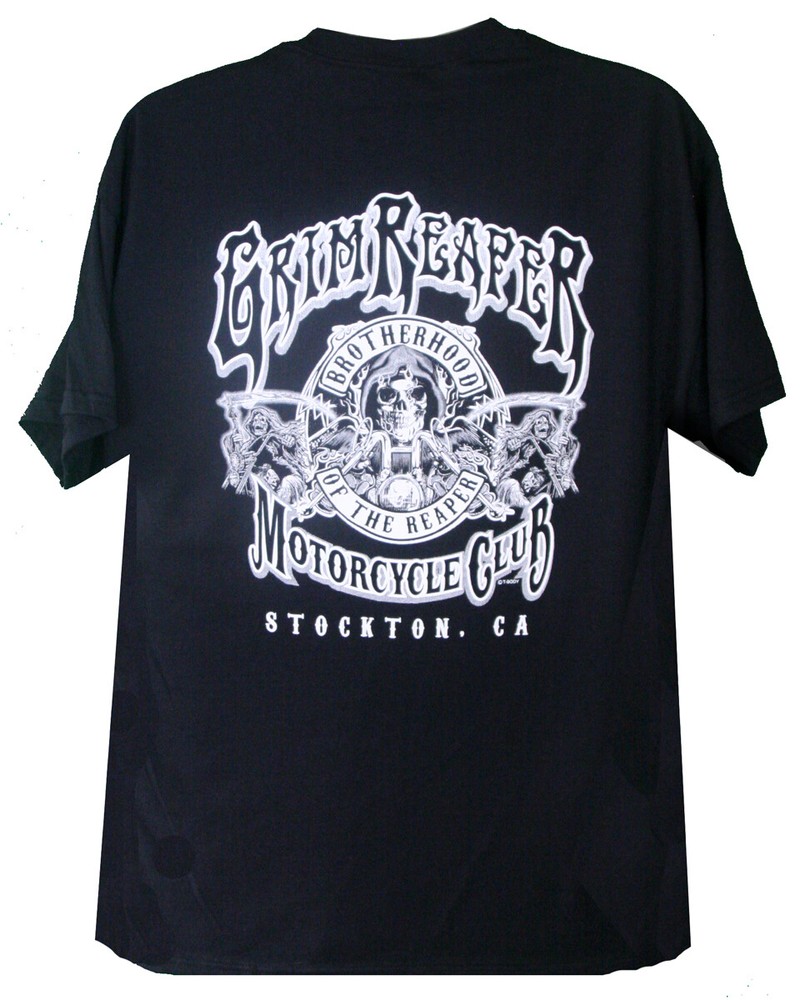 Grim Reaper Motorcycle Club T-Shirt Rebel Outlaw Biker Brotherhood of Reaper