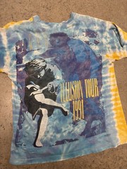 Vintage 1991-92 Guns N Roses Illusion Tour All Over Print Liquid Blue Shirt XL