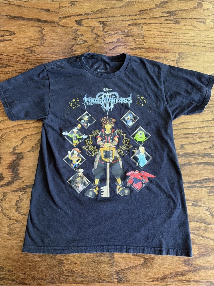 Disney Kingdom Hearts III Graphic Unisex T-Shirt Medium Med Square Enix Faded