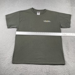 Vtg Tultex Olive Green XL Shirt Live2Play.com Skier Back Graphic Mountain Y2K