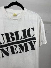 Vintage Public Enemy Shirt Large 1980s White