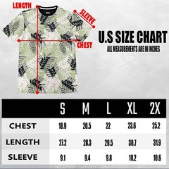 Unisex Men Print Shirt Short Sleeve All Over Tropical and Floral Prints Tee