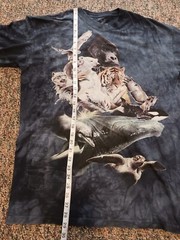 Busch Gardens Mountain Animal Safari Blue Tie Dye Tshirt Mens L Vintage 90s Y2K