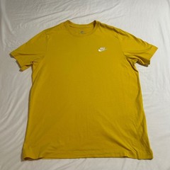 Nike Mens Short Sleeve Embroidered Swoosh Logo Tee Yellow Large AR4997-709