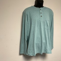 Ocean Coast Men’s Medium Teal Green L/S Pocket Henley T-Shirt NWT