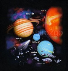 SOLAR SYSTEM PLANETS COMET NEBULA SPACE ASTRONOMY SCIENCE 2 sided T shirt S-3XL