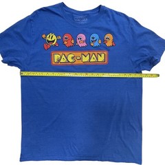 C-LIFE GROUP PacMan Graphic T-Shirt Tee Men XL Cobalt Blue Crew Neck Video Games