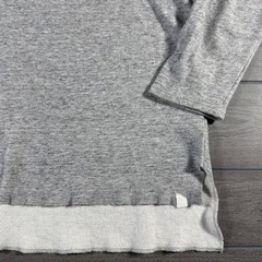 On The Byas Henley Shirt XL Grey Longer Length Layered Hem Long Sleeve