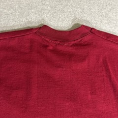 Vintage Fruit of the Loom Best Maroon Red Plain Blank 50/50 Blend T-Shirt Large