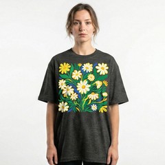 Groovy Floral Daisy T-Shirt Colorful Botanical Wildflower Nature Spring Tee