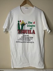 Vintage 4 Stages Of Tequila Shirt Mens Sz L Funny Humor Restaurant Art 90s