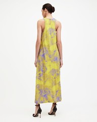All Saints Womens Printed Maxi Dress Kura Inpiral Viscose Regular Fit Stretch