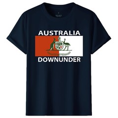 100% Cotton Men’s T-Shirt Australia Downunder Coat of Arms Emblem Tee Tops Shirt