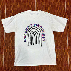 Car Seat Headrest Band Short Sleeve Heavy Cotton White All Size Shirt AC2200