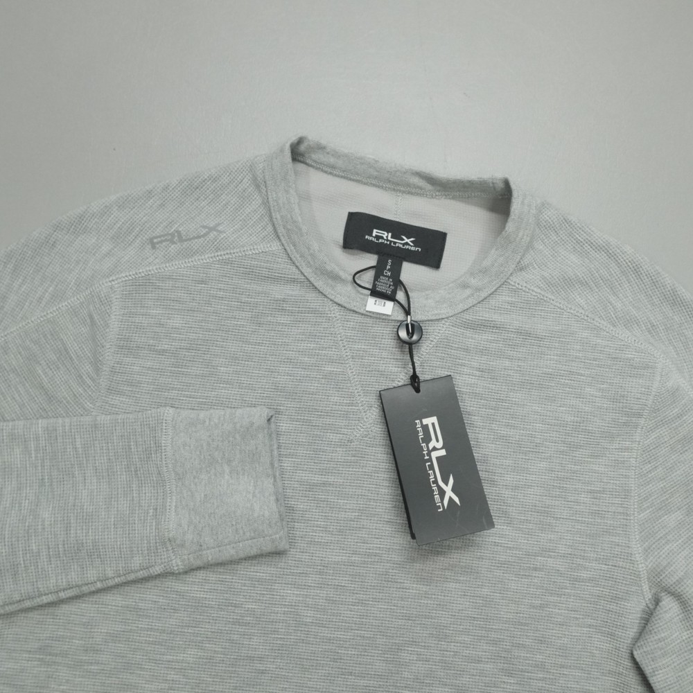 RLX Ralph Lauren Men’s Performance Crew Neck Shirt Size S Grey Waffle Knit