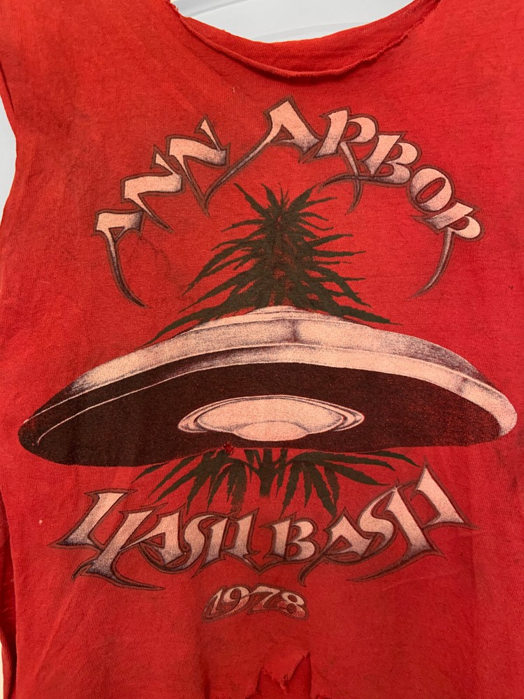 Vintage 1978 Ann Arbor Hash Bash T Shirt / original quite rare survivor