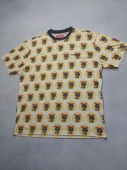 Supreme Ringer Crew Neck T Shirt Yellow Black Cat Fireworks Logo S/S Top M SS24