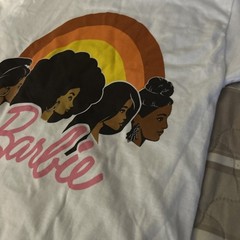 NWT Bold and Beautiful Barbie Shirt M White Hairstyles Black History Month